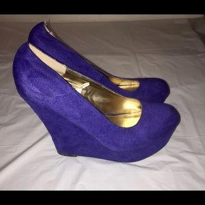 “Sammy” Royal Blue  Velvet Wedges